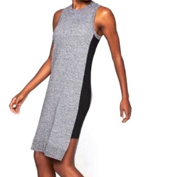 Athleta Dresses & Skirts - Athleta Merino Wool Midi Dress Large Black Grey NWT